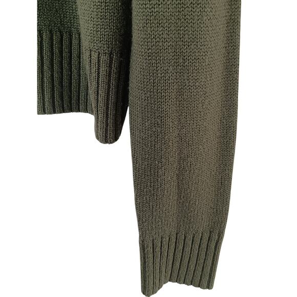 Marissa Webb Collective Women’s Sweater M Olive Green Chevron Stripe Crewneck Pu - Picture 6 of 12